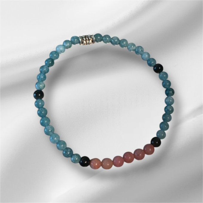 Aquamarine/Rhodonite 4mm