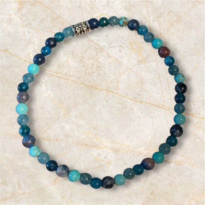 Turquoise/Apatite/Agate 4mm